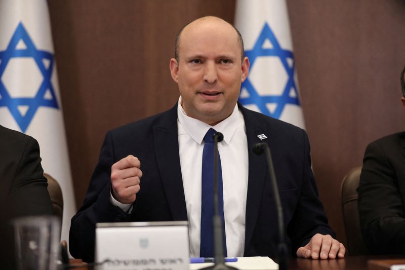 Israeli Prime Minister Naftali Bennett attends a cabinet meeting at