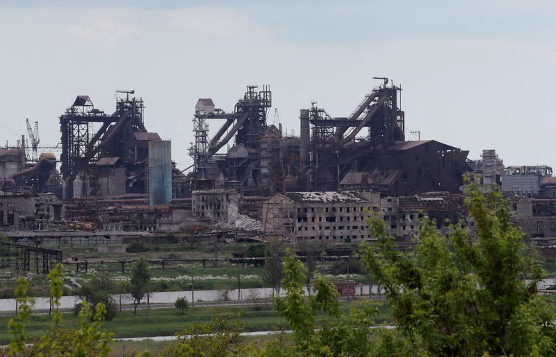 FILE PHOTO: A view shows a plant of Azovstal Iron