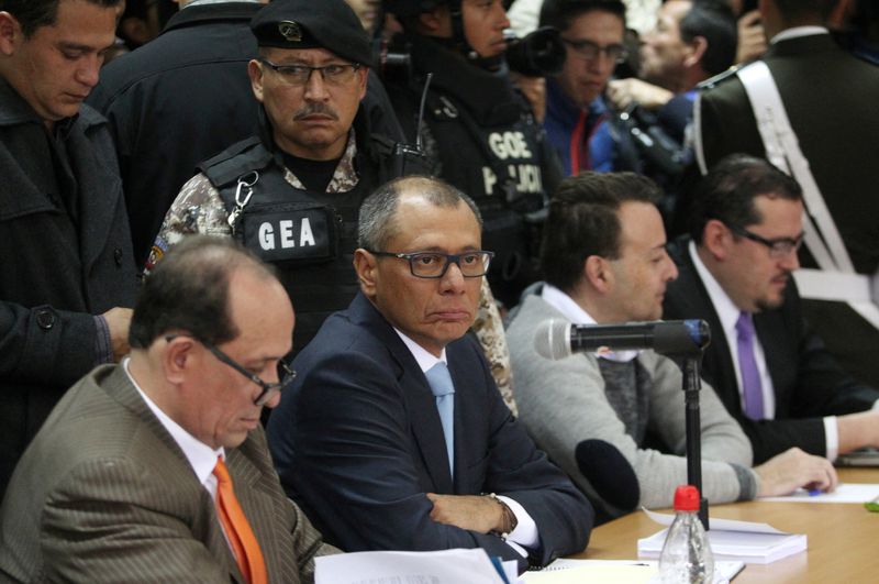 FILE PHOTO: Ecuadorean Vice President Jorge Glas attends a trial