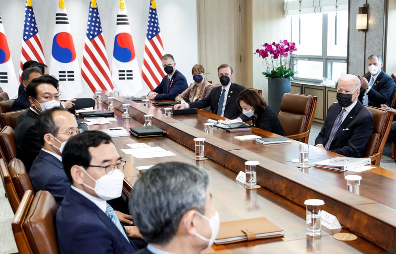 U.S. President Biden attends a bilateral meeting with South Korean