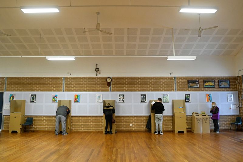 A scene at a polling station on Australian national election