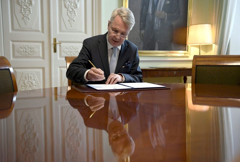 FILE PHOTO: Finnish FM Haavisto signs petition for NATO membership