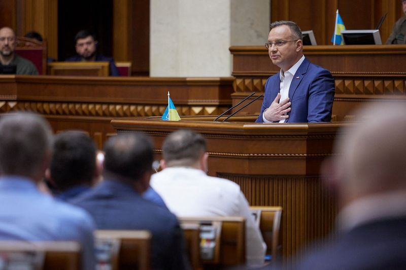 FILE PHOTO: Poland’s President Duda attends session of Ukrainian parliament