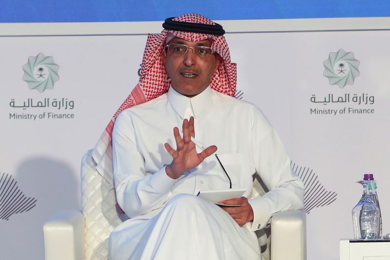 Saudi Finance Minister, Mohammed al-Jadaan speaks during Saudi 2022 Budget