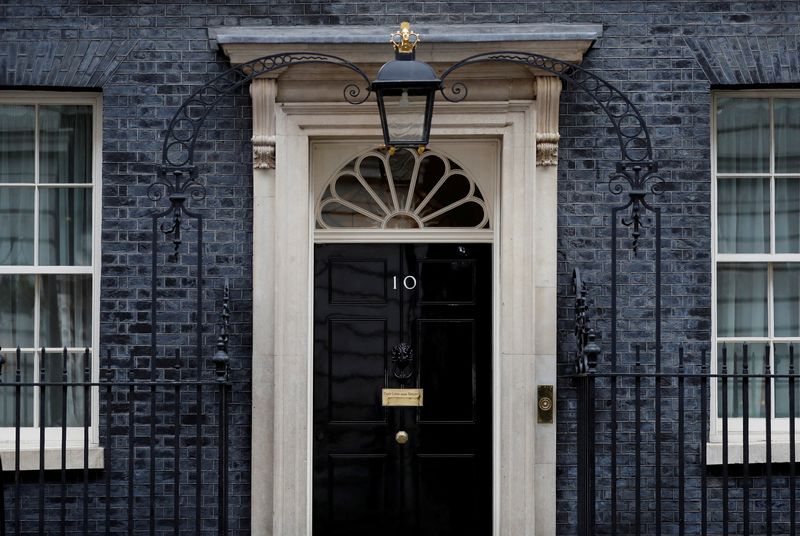 FILE PHOTO: The door of 10 Downing Street in London