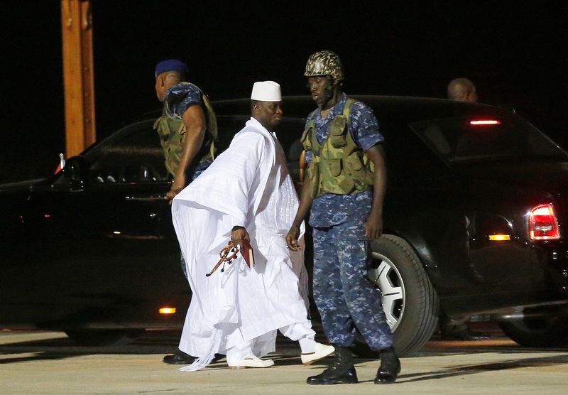 FILE PHOTO: Former Gambian President Yahya Jammeh arrives at the