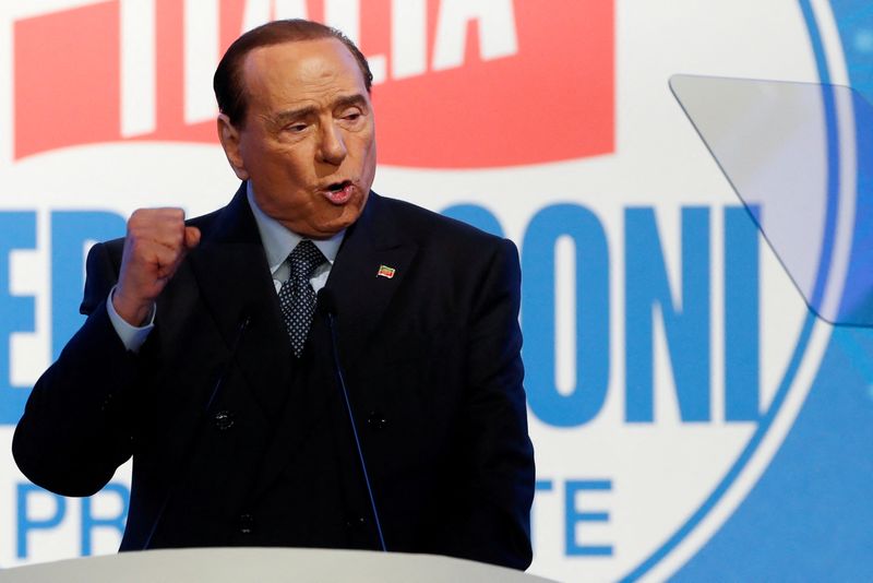FILE PHOTO: Former Italian PM Berlusconi attends a rally in