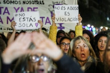 Protest outside Justice Ministry in Madrid